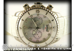 VIP TIME Chronographe Diamant en nacre d'acier Ref. VP8008WH. NEUF!