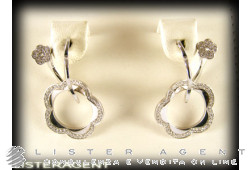 Boucles d'oreilles PASQUALE BRUNI Fleur en or blanc 18Kt et diamants ct 0,81. NEUF!