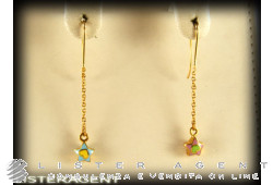 Boucles d'oreilles GIOIELMODA by Pasquale Bruni en or jaune 18 carats et émaux. NEUF!
