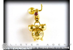 Pendentif PASQUALE BRUNI Sveglia en or jaune 18Kt et diamants Ref. 44CNGIOMO. NEUF!