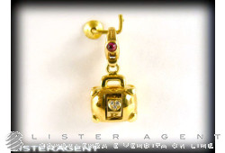 Pendentif PASQUALE BRUNI Borsetta Amore en or jaune 18Kt et diamants Ref. 44CNGIOMO. NEUF!