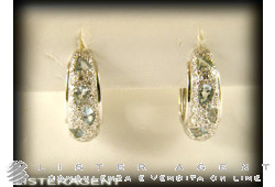 POMELLATO Boucles d'oreilles en or blanc 18Kt avec diamants ct 1,08 et acque marine. NEUF!