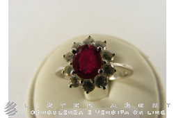 BAGUE en or blanc 18 carats et rubis. UTILISÉ!