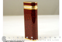 CARTIER briquet Panthere en acier plaqué or et tacheté de couleur bordeaux Ref. CA120025. NEUF!