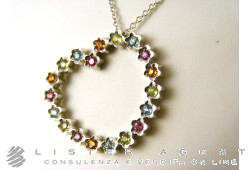 COLLIER Tormalines et diamants de couleur or blanc 18 carats 0,53. NEUF!