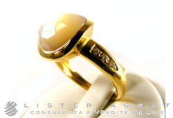 BRUSIDUE bague en or jaune 18Kt diamants 0,06 ct et nacre Réf. A0426BB. NEUF!