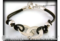 ZANTOMIO bracelet en argent 925 et cuir Ref. BR0342. NEUF!