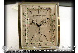 CALVIN KLEIN CK Chronographe de grande forme rectangulaire Ref. K4212120. NEUF!