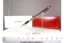 CARTIER stylo plume Nouveau Must finition platine Réf. ST150158. NEUF!