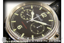 INGERSOLL Wells Fargo Chronographe en acier Remontage manuel noir Ref. IN4600BK. NEUF!