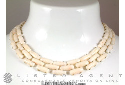 COLLIER en corail rose et or 18 carats. NEUF!