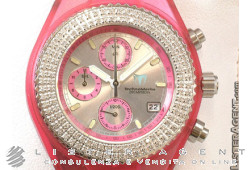 TECHNOMARINE TechnoDiamond Chronographe Rose avec diamants. NEUF!