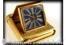 ULYSSE NARDIN Horloge de table en métal plaqué or jaune Ref. 45.59. NEUF!