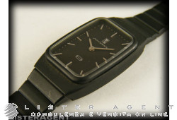 Montre PININFARINA seule heure gaucher en acier noir Pvd Ref. 7019N-1. NEUF!