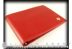 Portefeuille BARAKA en cuir rouge et insert en or 18 carats Réf. FCR3291107. NEUF!