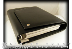 BARAKA Organizer grande taille en cuir noir et insert en or 18 carats Réf. ANC3111201. NEUF!