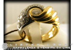 Bague DAMIANI en or blanc et jaune 18Kt et diamants ct 0,81 Taille 13,5 Ref. DAN39343. NEUF!