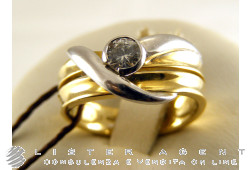 DAMIANI bague en or jaune et blanc 18Kt diamants 0,23 Taille 9 Ref. ANB0891. NEUF!