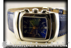 DAMIANI Ego Chronographe en acier Bleu Ref. 30000130. NEUF!