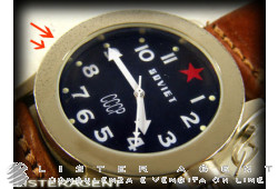 SOVIETIQUE CCCP Seul le temps montre en acier noir. NEUF!