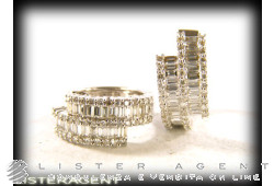 BOUCLES D'OREILLES en or blanc 18 carats et diamants. UTILISÉ!