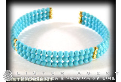 BRACELET en or jaune 18Kt et pâte de turquoise. UTILISÉ!