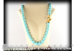 COLLIER en or jaune 18Kt et pâte de turquoise. UTILISÉ!