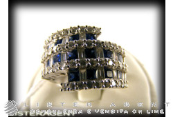 BAGUE en or blanc 18 carats et saphirs bleus. UTILISÉ!