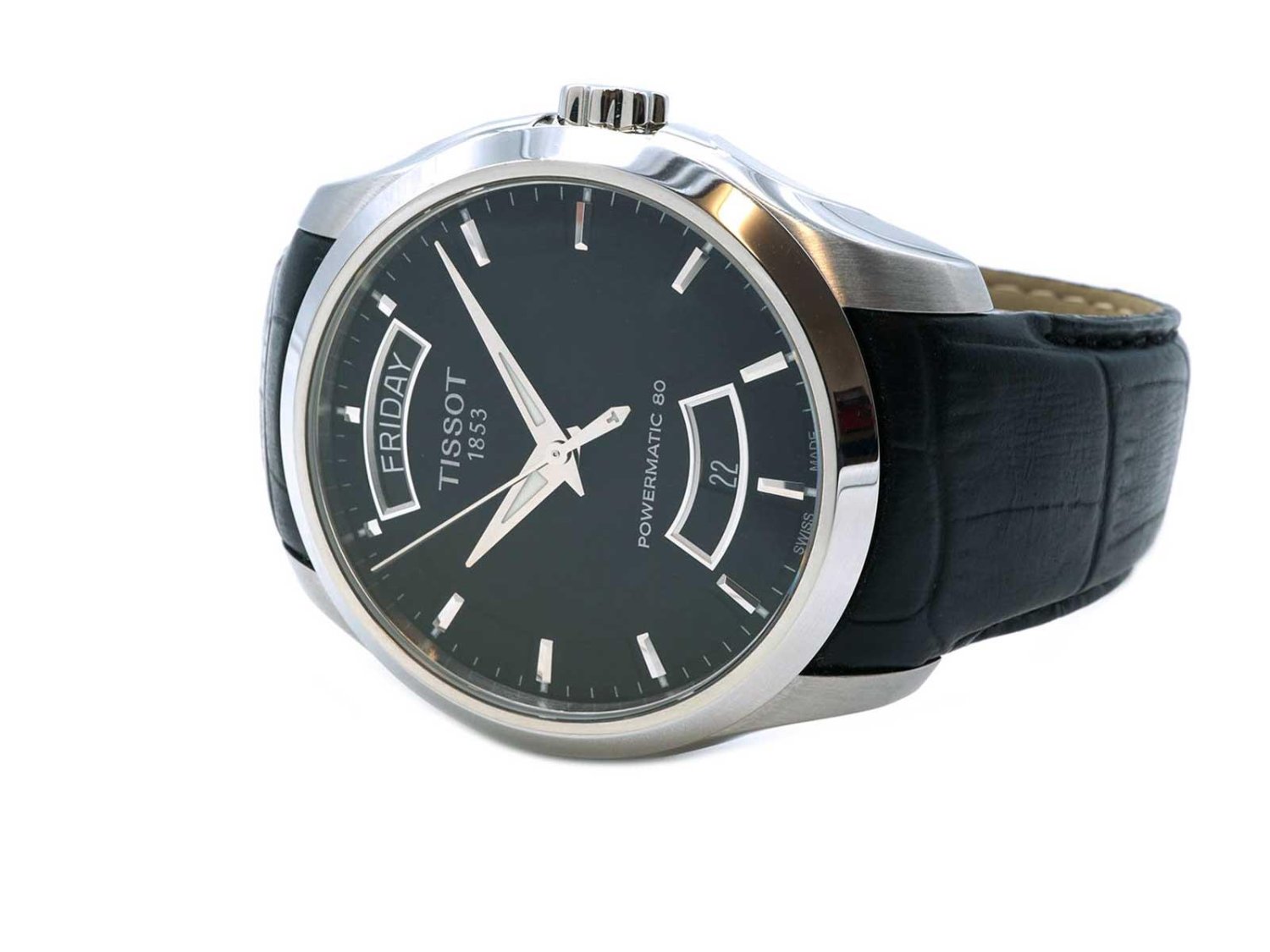 TISSOT T Classic Couturier Powermatic 80 Day Date in acciaio Nero AUT Ref. T035.407.16.051.02. NUOVO Lister Agent