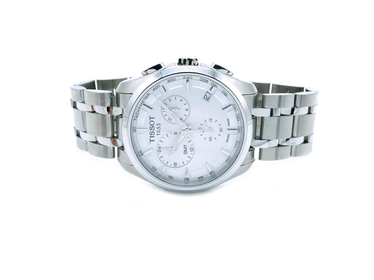 TISSOT T Classic Couturier Gmt Cronografo in acciaio Argente Ref. T0394171104702. NUOVO Lister Agent