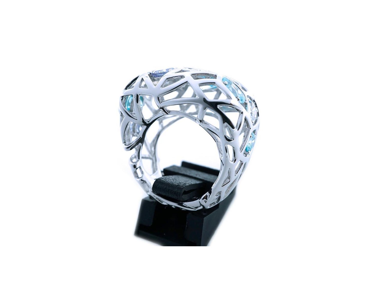 PIANEGONDA bague Nexum en argent 925 avec zircons colores Taille 14 Ref. PNX32B. NEUF