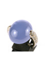 POMELLATO bague Luna en or blanc 18Kt avec diamants et calcédoine Taille 14 Ref. AA305O2BGCL. NEUF!