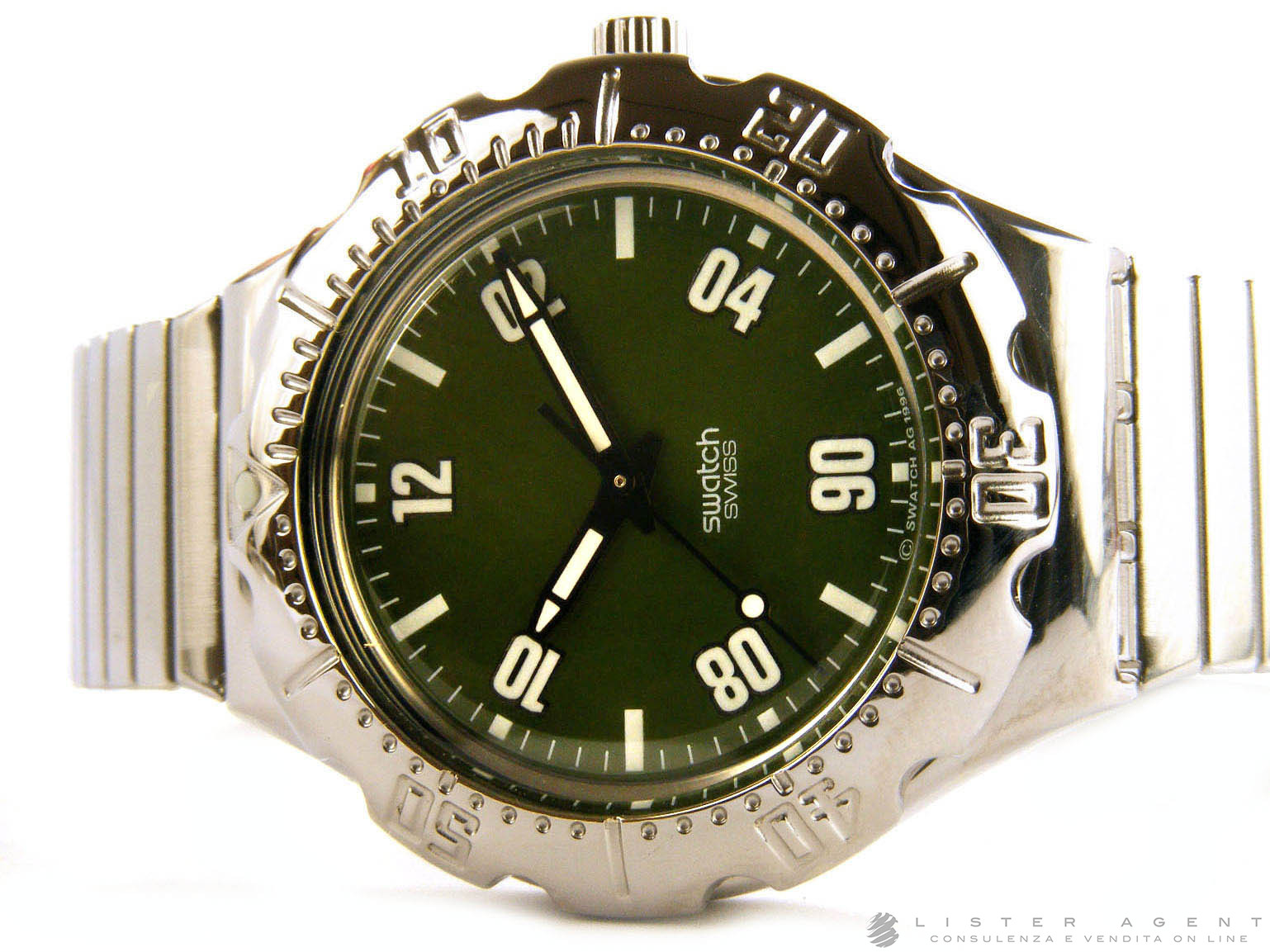 SWATCH Irony Scuba Camouflage aus Stahl Ref. Nr. YDS107B. NEU Lister Agent