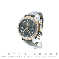 OMEGA Speedmaster Chrono Lady automatico in acciaio con ghiera in oro rosa 18Kt e diamanti Grigio AUT Ref. 32428384006001. USATO!