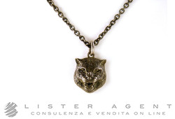 GUCCI collana Felino in argento 925 brunito Ref. YBB43360800100U. NUOVA! -50%