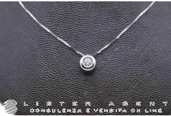 COLLANA Solitario in oro bianco 18Kt con diamante ct 0.20. NUOVA!