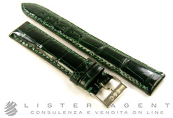 EBERHARD Armband aus grünem Krokodilleder MM 16,00 mit Dornschließe aus Stahl. NEU!