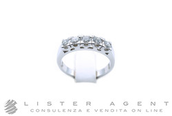 ANELLO Veretta a 5 in oro bianco 18Kt con diamanti ct 0.70 Misura 15. NUOVO!