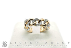 GIMOR anello groumette in oro rosa e bianco 18Kt con diamanti ct 0.65 Mis 14. NUOVO!