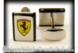 FERRARI by Damiani Manschettenknöpfe mit Logo aus Stahl Ref.-Nr. 31500232. NEU!