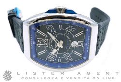 FRANCK MULLER Casablanca Vanguard Racing Blue Automatico in acciaio e acciaio PVD/Blu Nero AUT Ref. 45VSCDTRAC. NUOVO!