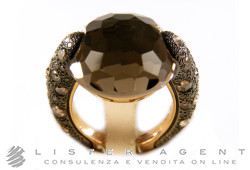 POMELLATO Ring Tango in 18 Karat Roségold, 925er Silber mit braunen Diamanten und Rose Cut ct 2.52 und Fumé Quarz Größe 15 Ref. A.A806/O7/BR/QF. NEU!