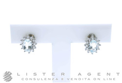 NAMURI orecchini Cestino in oro bianco 18Kt con diamanti ct 1.20 G Si1 e acquamarina Ref. OR2377/AM. NUOVI!