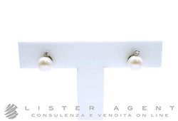 NAMURI orecchini in oro bianco 18Kt con perla mm 5.20 e diamanti ct 0.02 Ref. ONPBT-5/1. NUOVI!