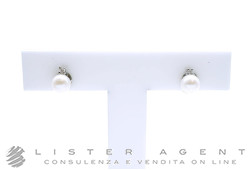 NAMURI orecchini in oro bianco 18Kt con perla mm 4.50 e diamanti ct 0.02 Ref. ONPBTAK. NUOVI!