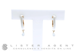 PARLAPIANO orecchini Cerchi in oro rosa 18Kt con smalto bianco e diamanti ct 0.30 Ref. 0335/39. NUOVI!