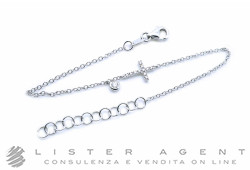 WDG bracciale Croce in oro bianco 18Kt e diamanti ct 0.10 Ref. BR64B. NUOVO!