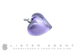 CIONDOLO Cuore in oro bianco 18Kt con ametista Ref. 10288419. NUOVO!