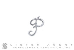 CIONDOLO Lettera P in oro bianco 18Kt e diamanti ct 0.28 Ref. 035512. NUOVO!