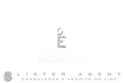 ANTEO ciondolo Dudù Lettera E in oro bianco 18Kt e diamanti ct 0.10. NUOVO!